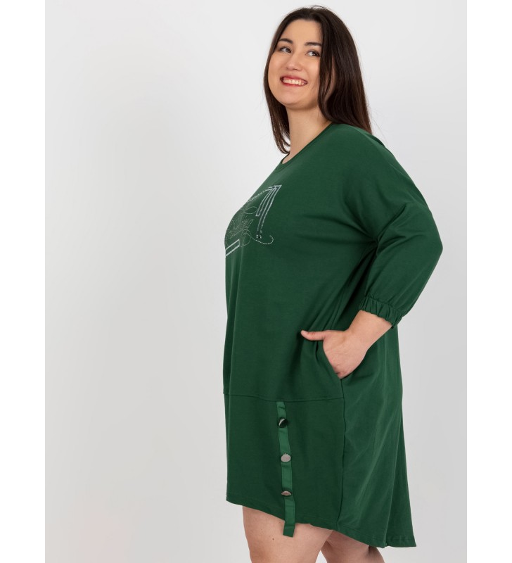 Tunika plus size RV-TU-7505.15 ciemny zielony