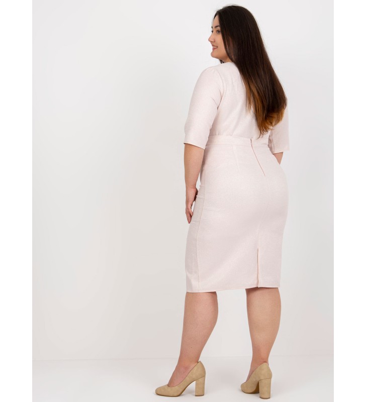 Spódnica plus size LK-SD-506697.95 jasny różowy