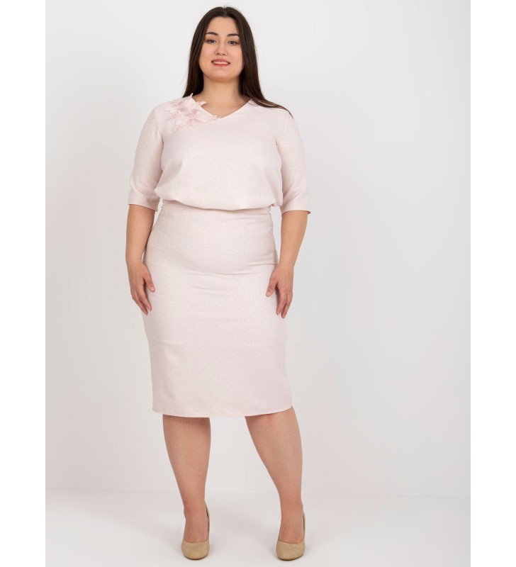 Spódnica plus size LK-SD-506697.95 jasny różowy