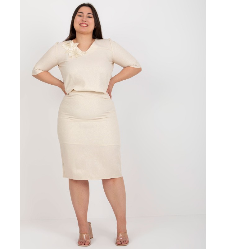 Spódnica plus size LK-SD-506697.95 beżowy