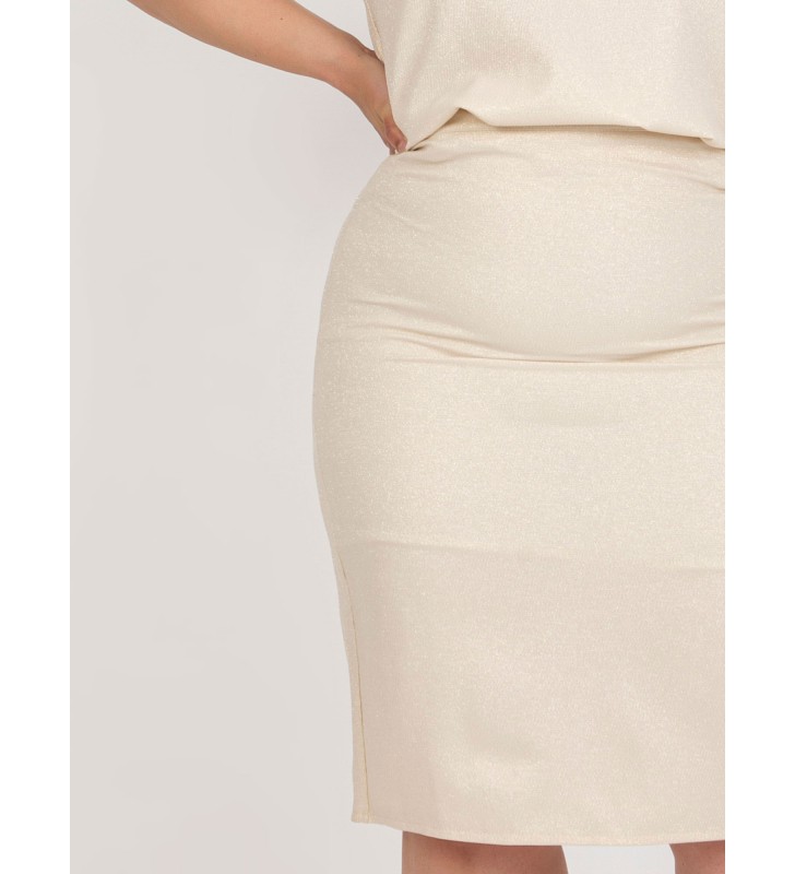 Spódnica plus size LK-SD-506697.95 beżowy