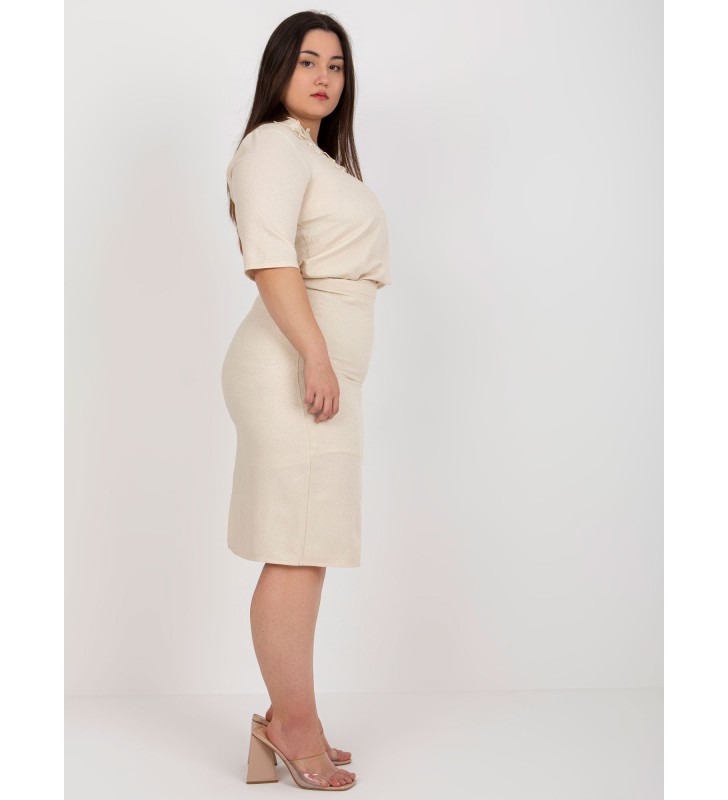 Spódnica plus size LK-SD-506697.95 beżowy