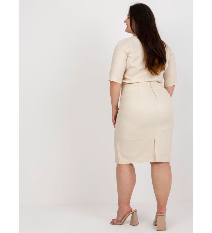 Spódnica plus size LK-SD-506697.95 beżowy