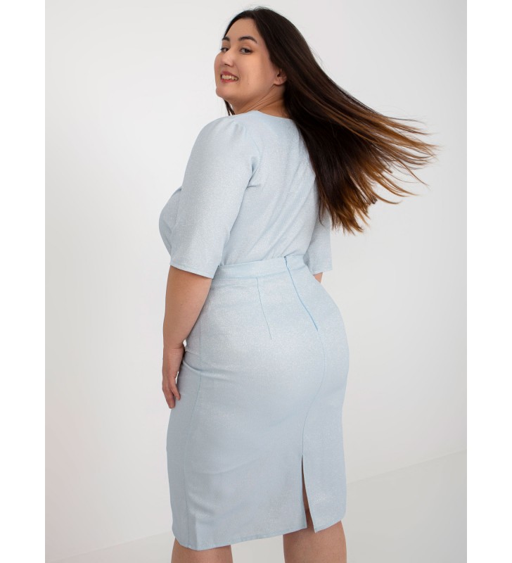 Spódnica plus size LK-SD-506697.95 jasny niebieski