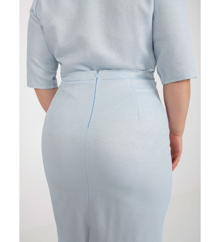 Spódnica plus size LK-SD-506697.95 jasny niebieski