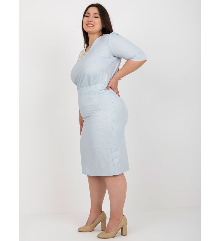 Spódnica plus size LK-SD-506697.95 jasny niebieski