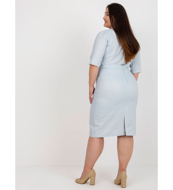 Spódnica plus size LK-SD-506697.95 jasny niebieski