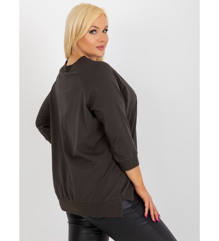 Bluzka plus size RV-BZ-8236.51 ciemny khaki