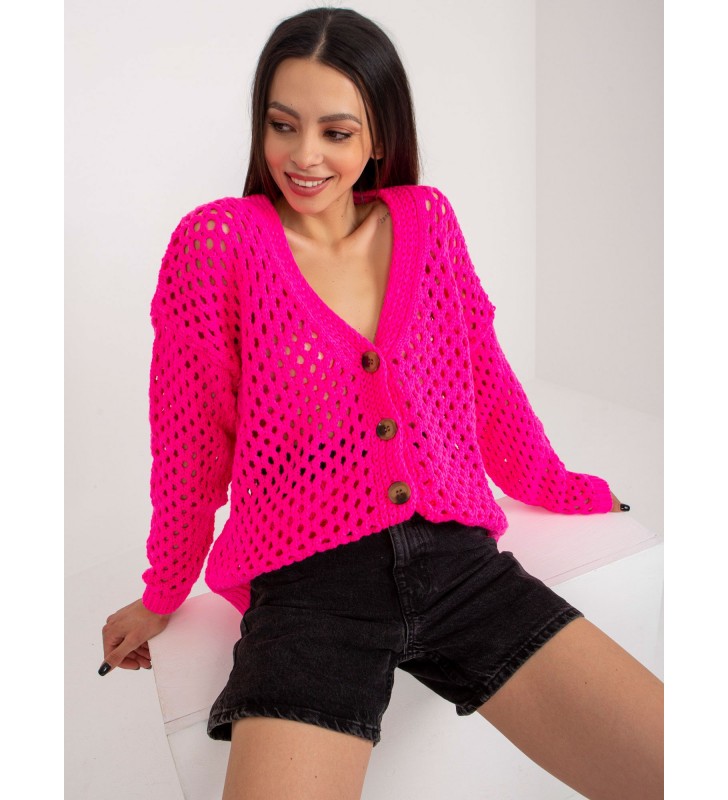 Sweter rozpinany BA-SW-9009.26P fluo różowy