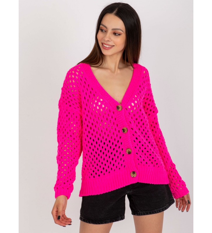 Sweter rozpinany BA-SW-9009.26P fluo różowy