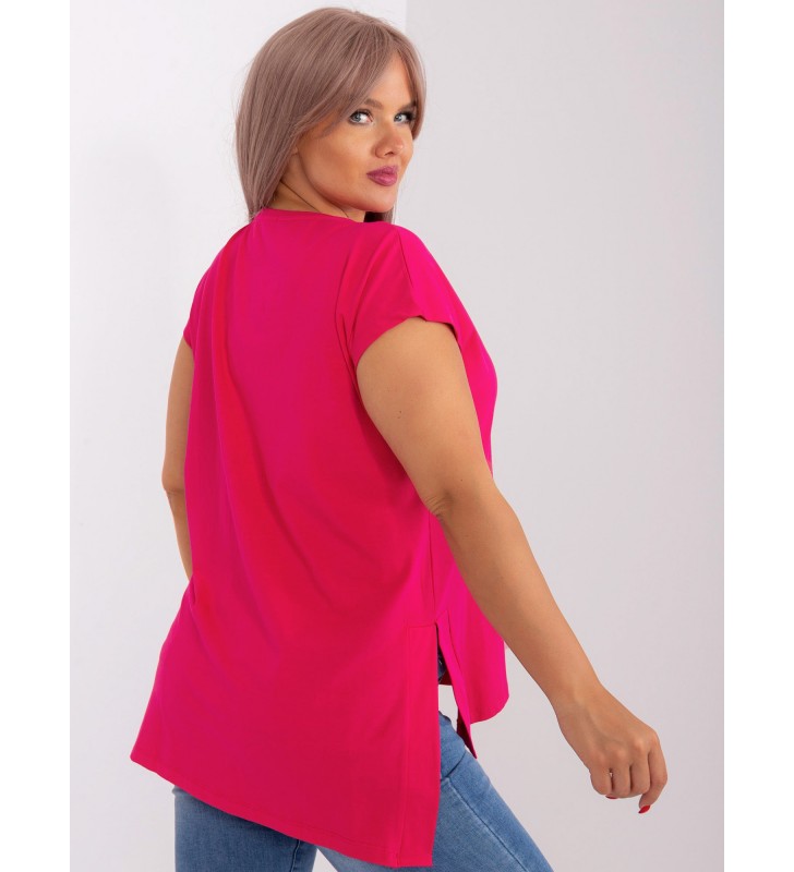 Bluzka plus size RV-BZ-8850.98 fuksjowy