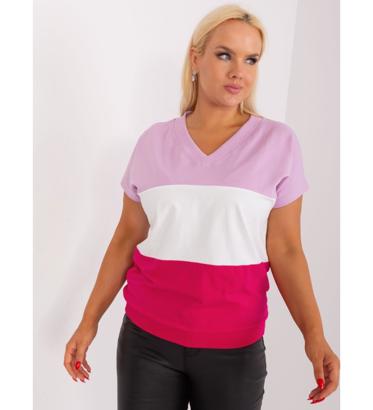 Bluzka plus size RV-BZ-8575.01P jasny fioletowy