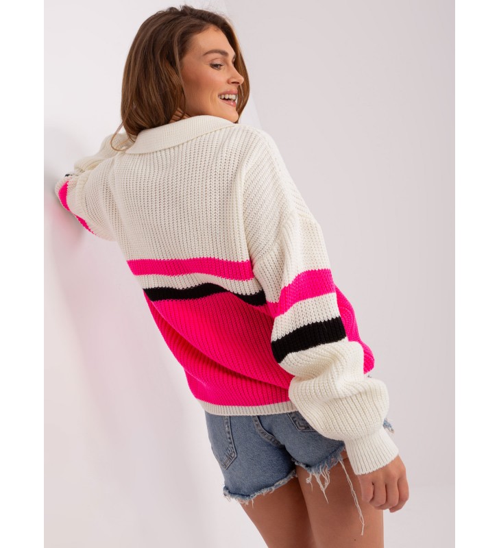 Sweter oversize BA-SW-8054.91P fluo różowy