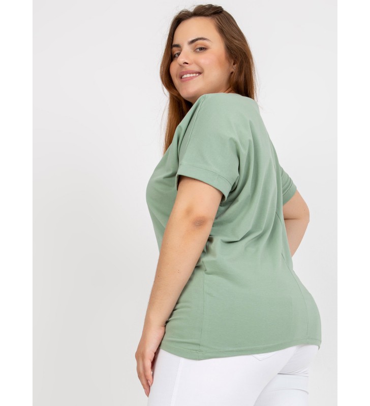 T-shirt plus size RV-TS-7660.88P pistacjowy