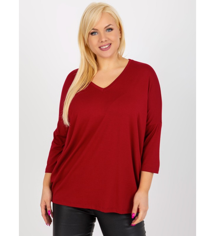 Bluzka plus size RV-BZ-5745.18 bordowy