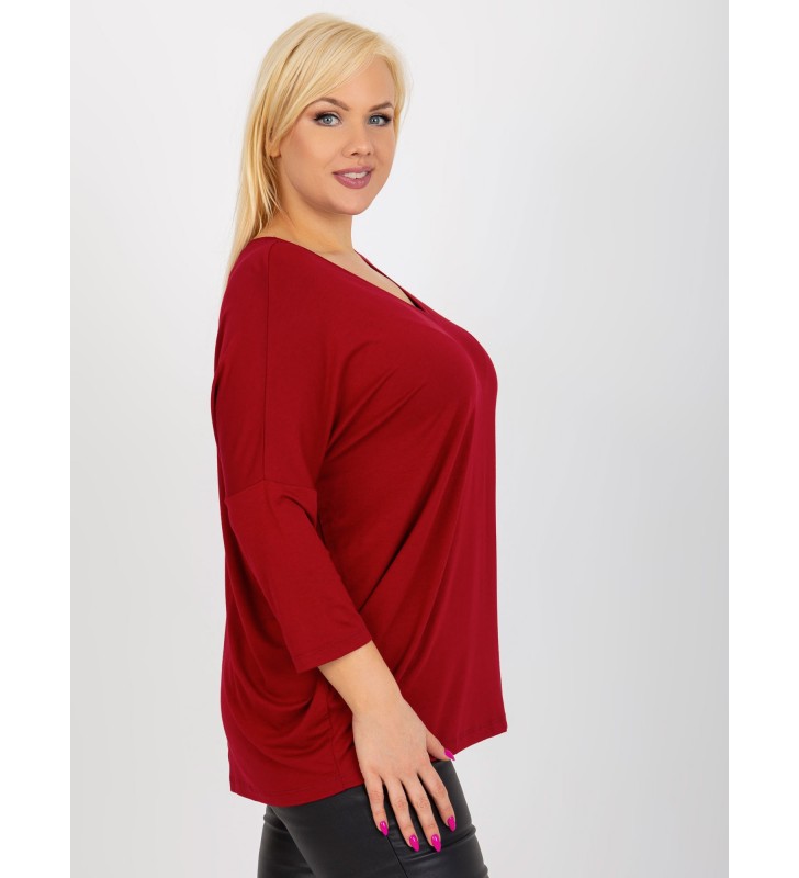 Bluzka plus size RV-BZ-5745.18 bordowy