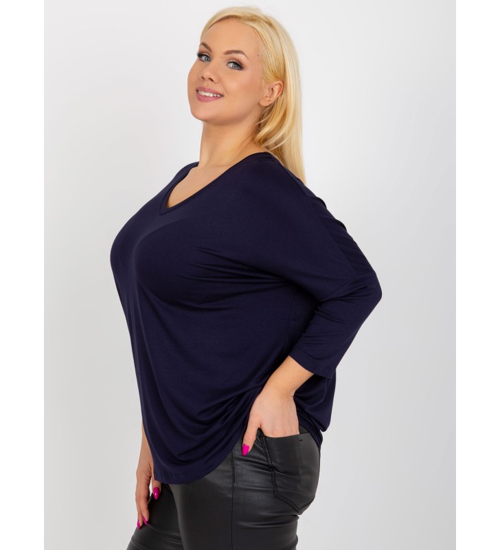 Bluzka plus size RV-BZ-5745.18 granatowy