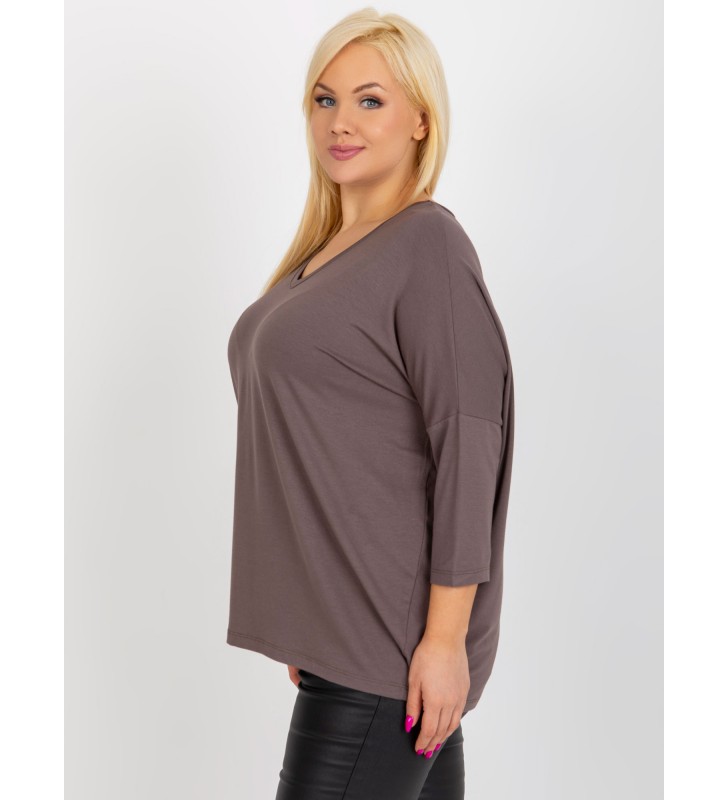 Bluzka plus size RV-BZ-5745.18 brązowy