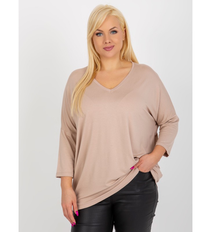 Bluzka plus size RV-BZ-5745.18 beżowy