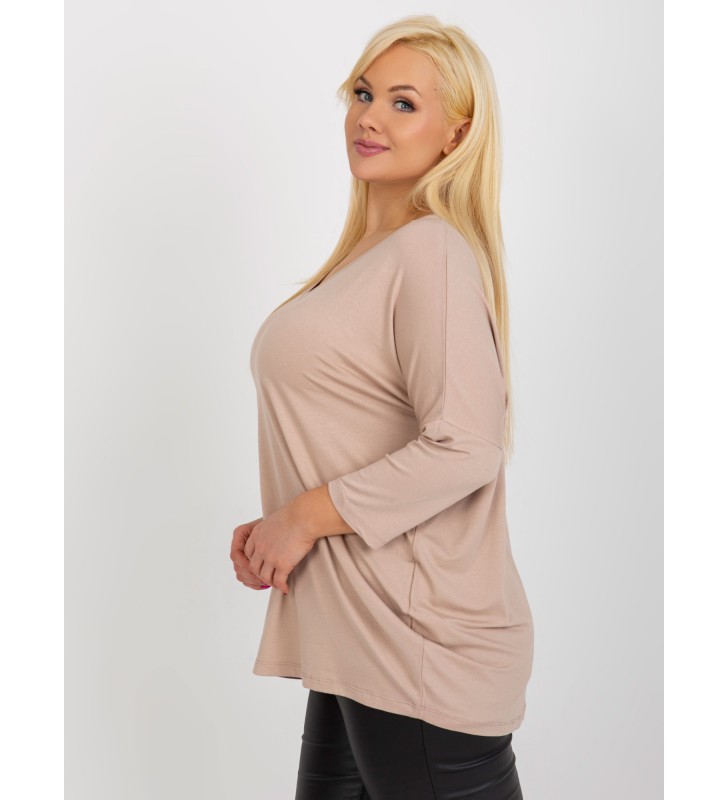 Bluzka plus size RV-BZ-5745.18 beżowy