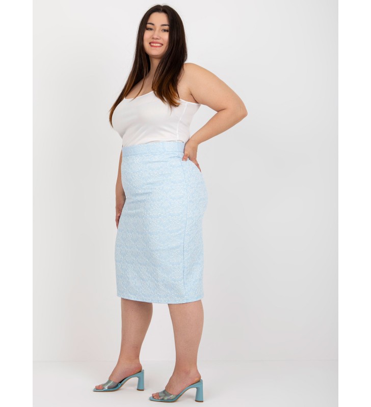 Spódnica plus size LK-SD-506634.47 jasny niebieski