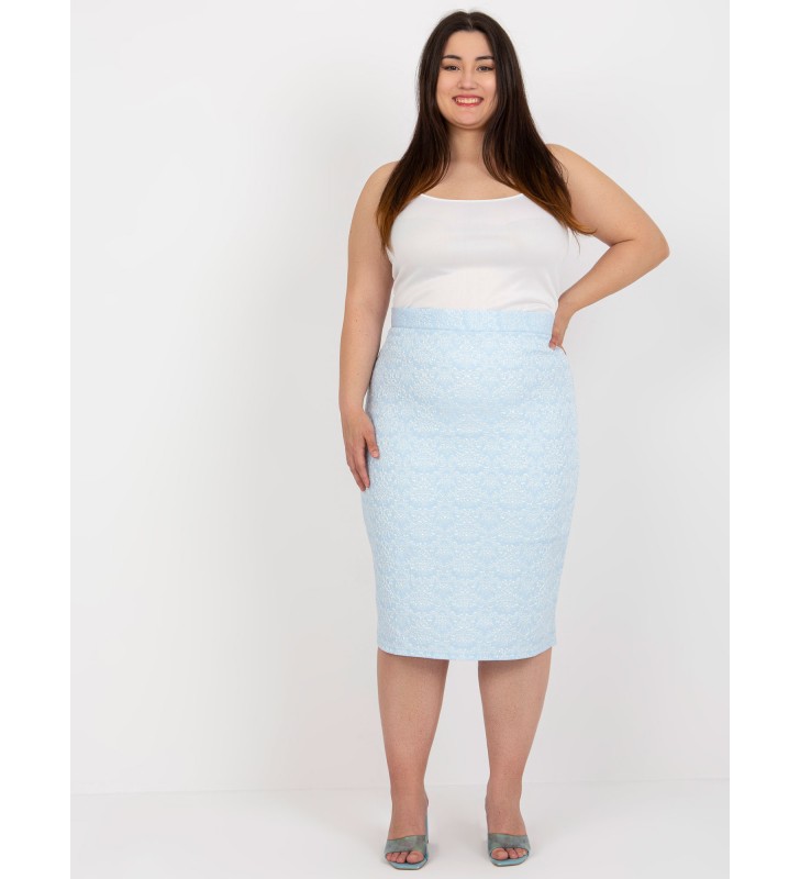 Spódnica plus size LK-SD-506634.47 jasny niebieski