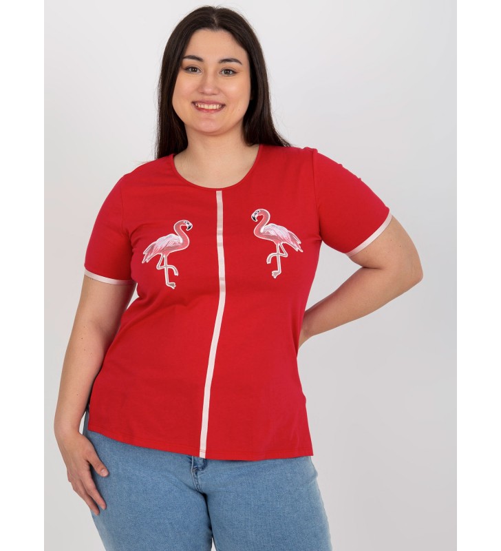 T-shirt plus size LK-TS-506819.74P czerwony