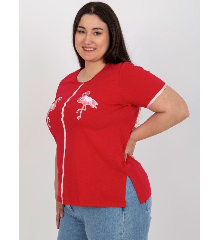 T-shirt plus size LK-TS-506819.74P czerwony