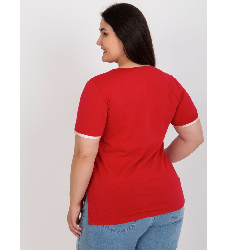 T-shirt plus size LK-TS-506819.74P czerwony