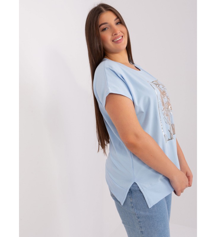 Bluzka plus size RV-BZ-8923.35 jasny niebieski