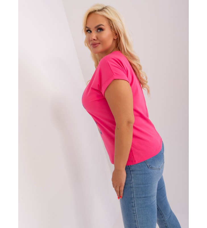 Bluzka plus size RV-BZ-8969.92P ciemny różowy