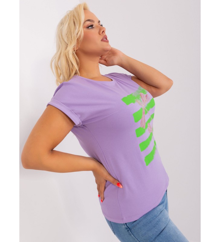 Bluzka plus size RV-BZ-8969.92P jasny fioletowy