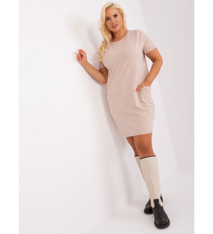 Tunika plus size RV-TU-8862.69P beżowy