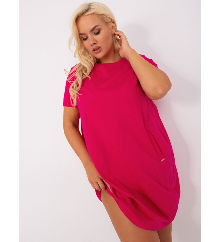 Sukienka plus size RV-SK-8768.17P fuksjowy