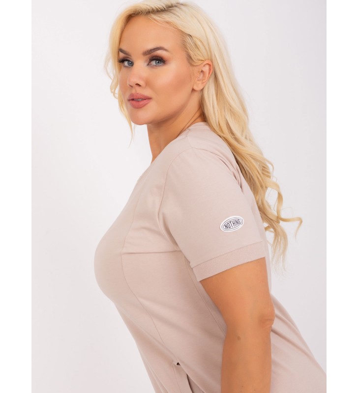 Sukienka plus size RV-SK-8899.14P beżowy