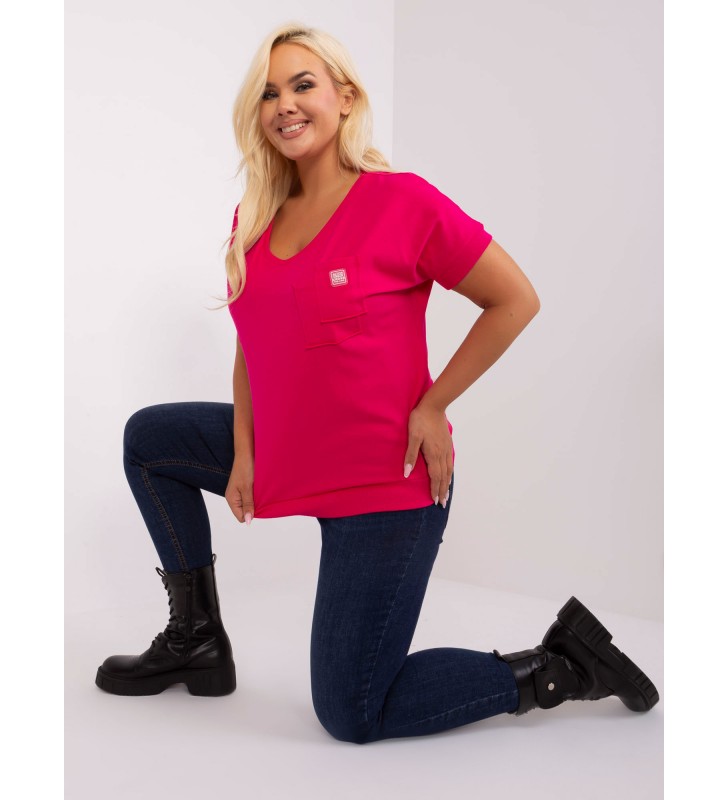 Bluzka plus size RV-BZ-8959.75P fuksjowy