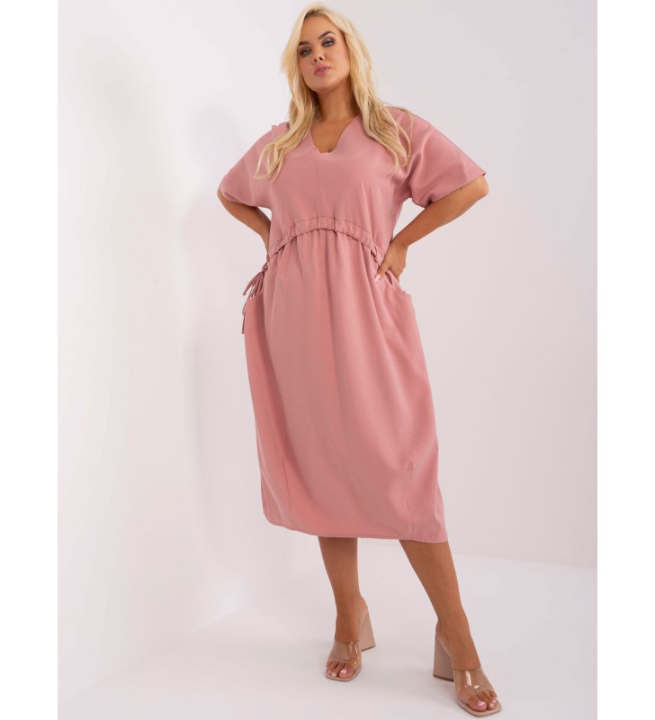 Sukienka plus size CHA-SK-9013.13X ciemny różowy