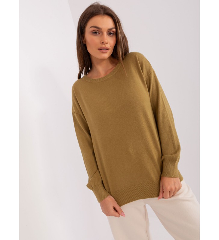 Sweter klasyczny AT-SW-2325.95P oliwkowy