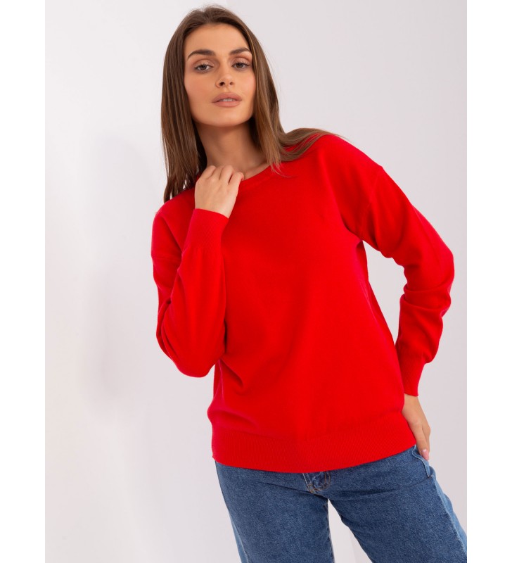 Sweter klasyczny AT-SW-2325.95P czerwony