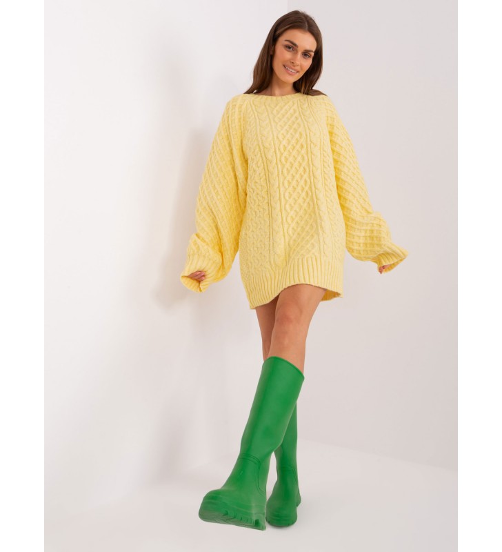 Sweter dzianinowa AT-SW-2367-2.64P jasny żółty