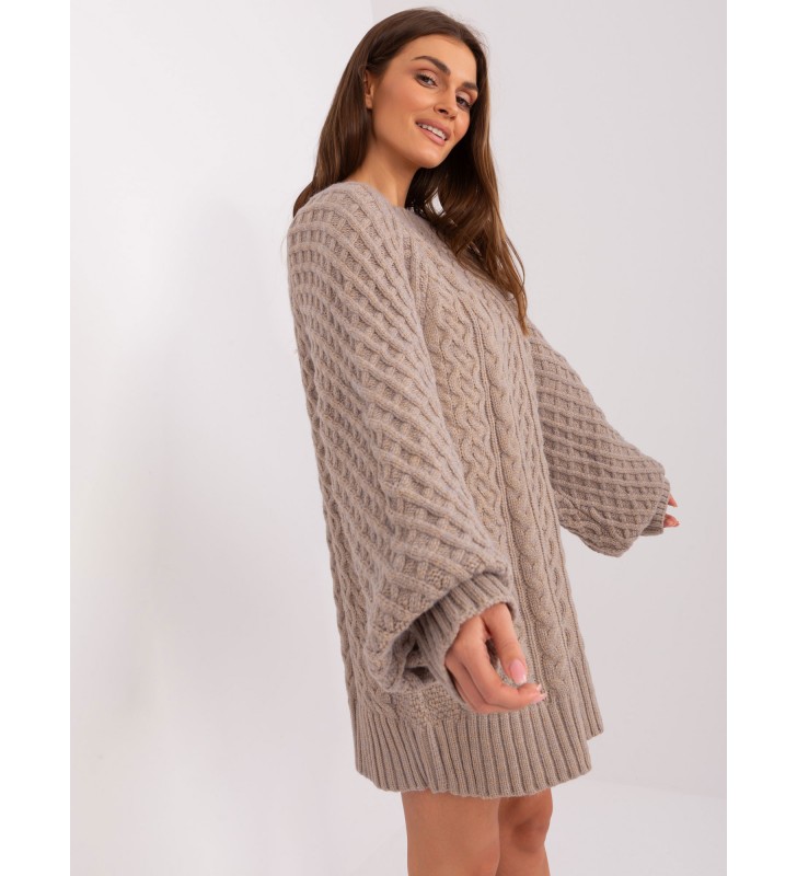 Sweter dzianinowa AT-SW-2367-2.64P ciemny bezowy