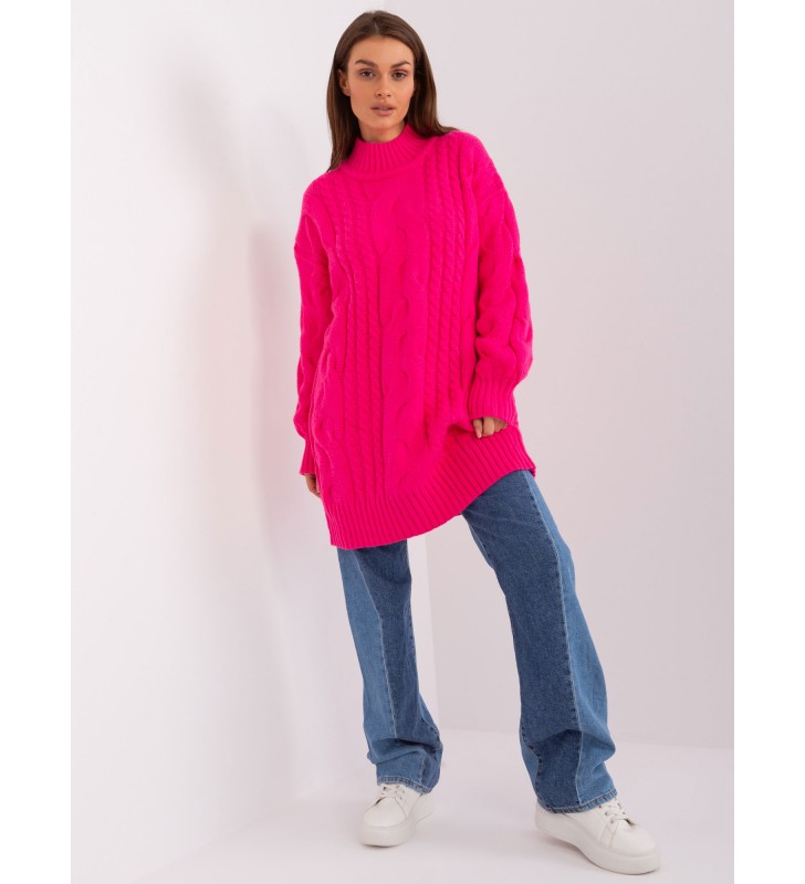 Sweter dzianinowa AT-SW-2367-1.35P fluo różowy