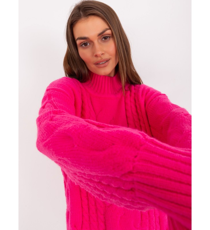 Sweter dzianinowa AT-SW-2367-1.35P fluo różowy