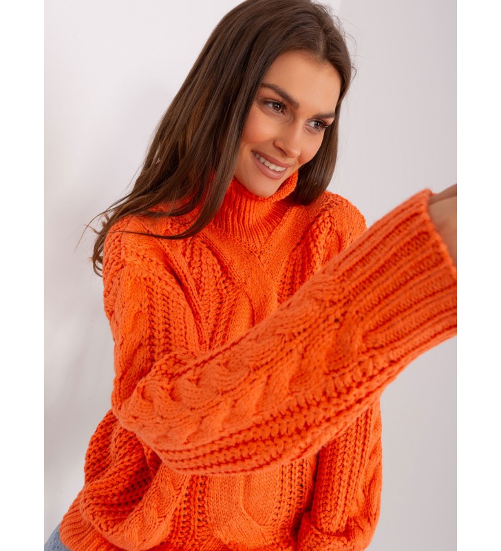 Sweter oversize AT-SW-2350.91P pomarańczowy