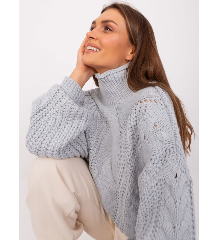 Sweter oversize AT-SW-2350.91P szary