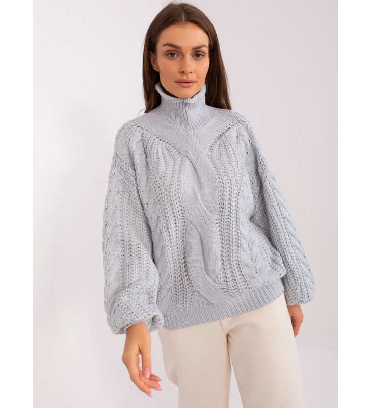 Sweter oversize AT-SW-2350.91P szary