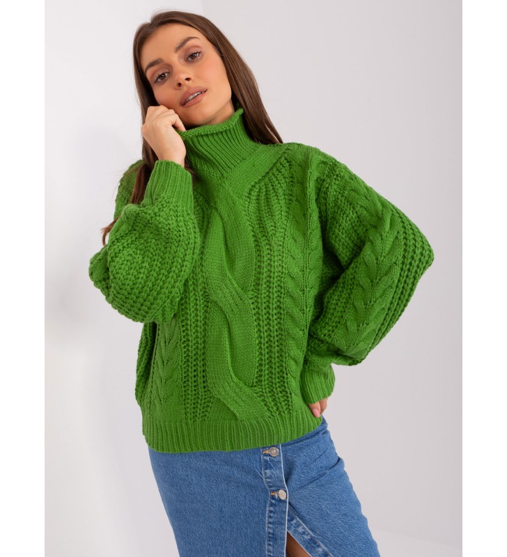 Sweter oversize AT-SW-2350.91P zielony