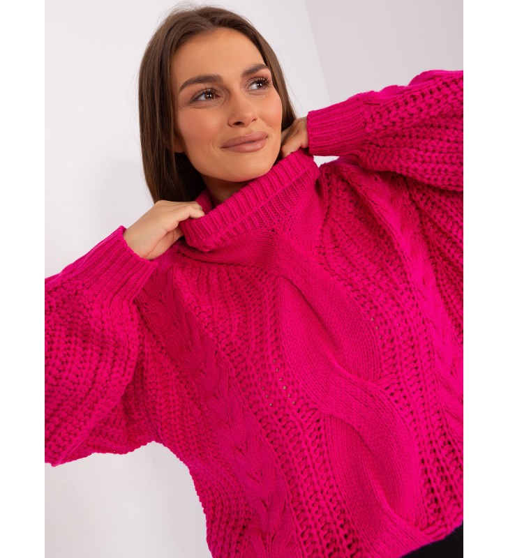 Sweter oversize AT-SW-2350.91P fuksjowy