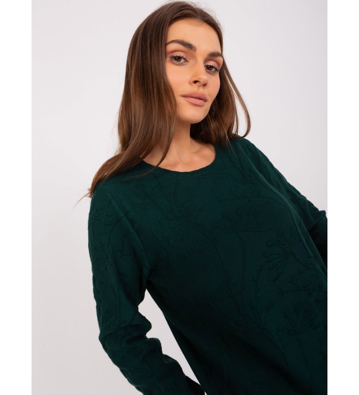 Sweter klasyczny AT-SW-2231.99P ciemny zielony