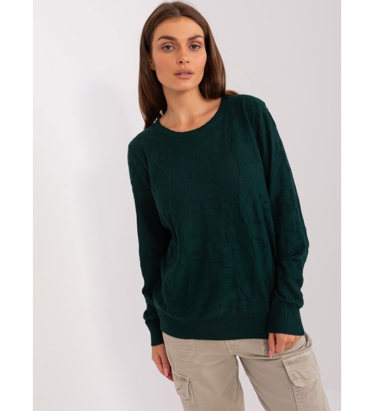 Sweter klasyczny AT-SW-2231.99P ciemny zielony